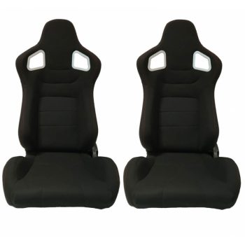 Καθίσματα Bucket RS Style Ύφασμα Μαύρο Με Κόκκινες Ραφές Ζευγάρι 2 Τεμαχίων 0017159
