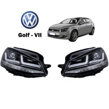 Μπροστινά Φανάρια Set Για Vw Golf VII (7) 12-17 DRL Full Led Halogen Version Black/Chrome LEDHL103-CM Osram Ledriving Osram Ledriving 0021579