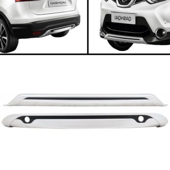 Skid Plates Προφυλακτήρων Off Road Package Για Nissan Qashqai J11 2014-2017 (PDC) Ασημί 2 Τεμάχια 0025325