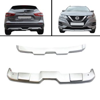 Skid Plates Προφυλακτήρων Off Road Package Για Nissan Qashqai J11 2017+ Ασημί 2 Τεμάχια 0025454