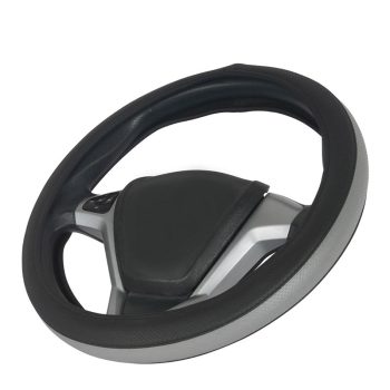 Κάλυμμα Τιμονιού Αυτοκινήτου Otom Easy-Fit Δερματίνη Μαύρο - Γκρι Medium 37-39cm F-61 0027068