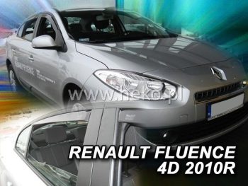 27127 Ανεμοθραύστες για Renault Fluence (2009+) 4 πορτο - 4 τμχ. εμπρός και πίσω