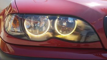LEDE36Y Δαχτυλίδια angel eyes led για BMW E36 / E38 / E39 - με 66 led - κίτρινο χρώμα
