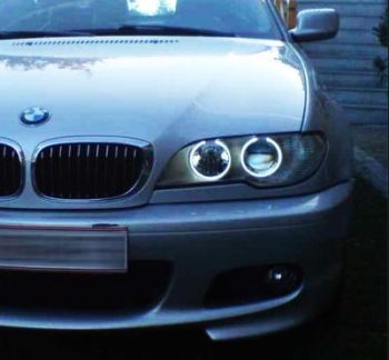 CCFLE462DW Δαχτυλίδια angel eyes για BMW E46 coupe (2003+) - λευκά
