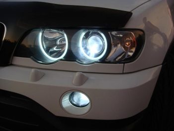 CCFLX5WW Δαχτυλίδια angel eyes για  BMW X5 (1999-2005) - Λευκό χρώμα