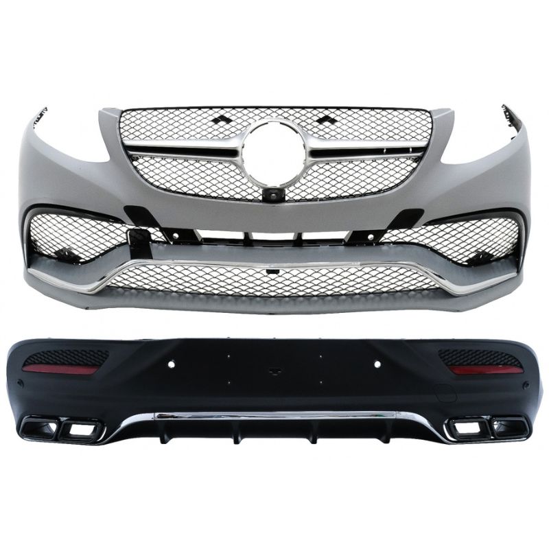 Body Kit Για Mercedes-Benz GLE Coupe C292 2015-2019 GLE63 Amg Look For Amg Sport Line Version Bumpers Set Με Μάσκα & Μαύρες Μπούκες 0029985