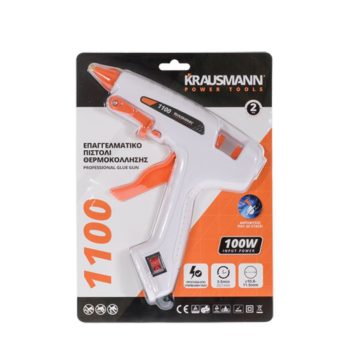 Πιστόλι Θερμικής Σιλικόνης / Θερμοκόλλησης 100W Για Ράβδους Σιλικόνης 10.8mm - 11.5mm Krausmann 1100 0030067