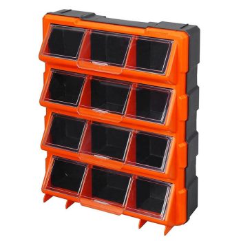 Συρταριέρα Εργαλείων Πλαστική / Κουτί Αποθήκευσης 12 Θέσεων Με Διάφανα Συρτάρια Tactix 36x12x46cm 320648 0030682